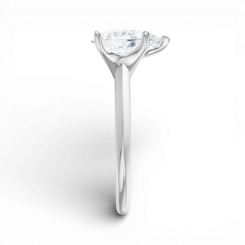 14kt white gold/18kt white gold/platinum/pear/side