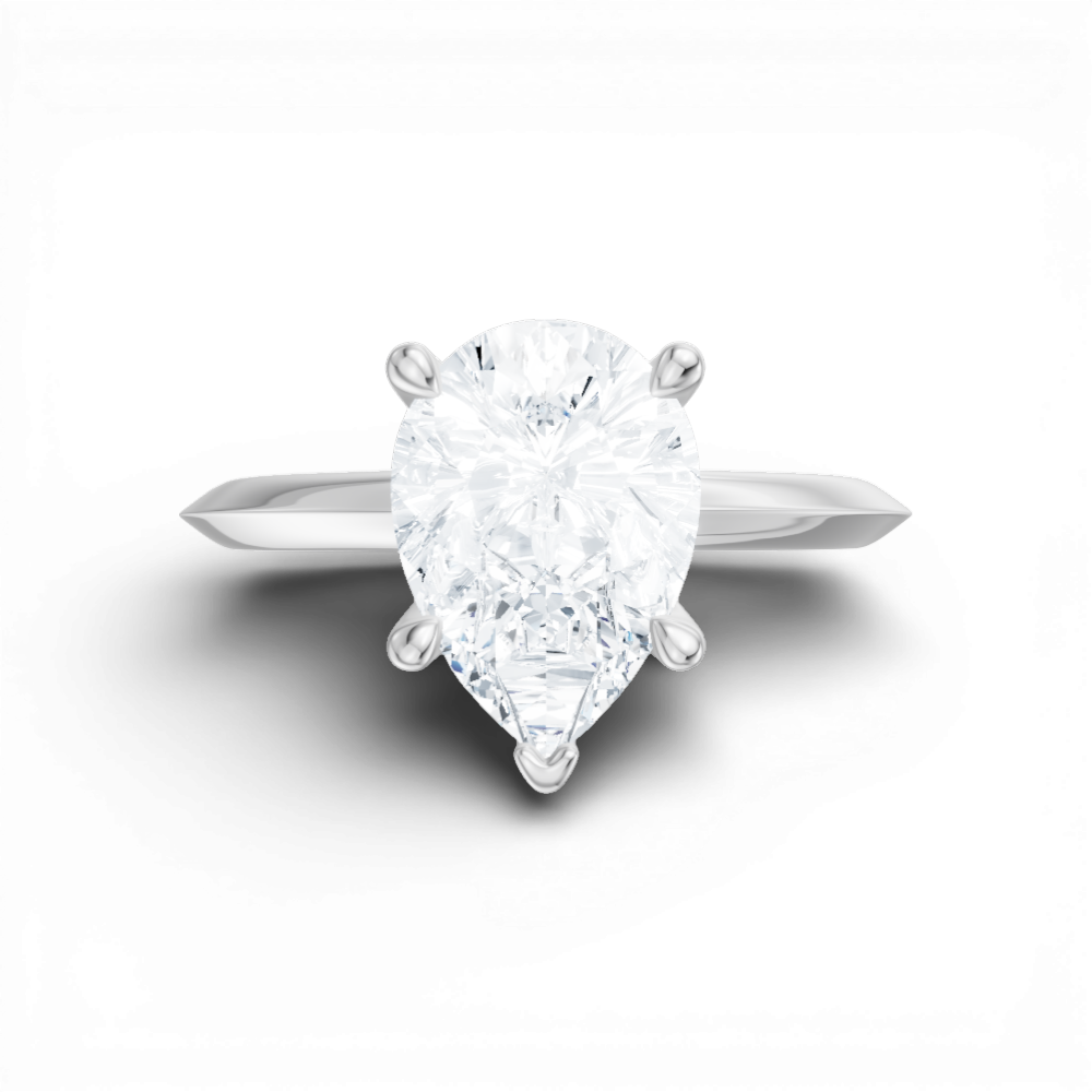 14kt white gold/18kt white gold/platinum/pear/model