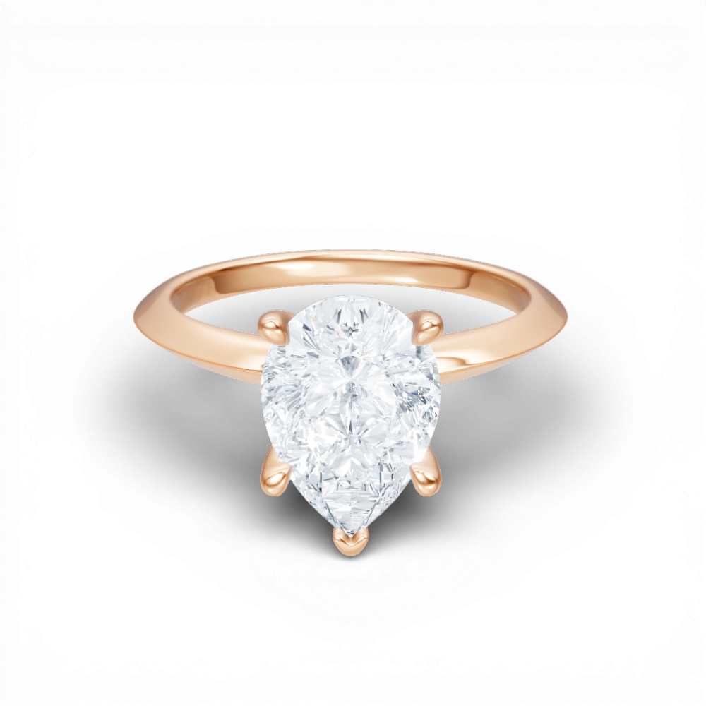 18kt rose gold/pear/top