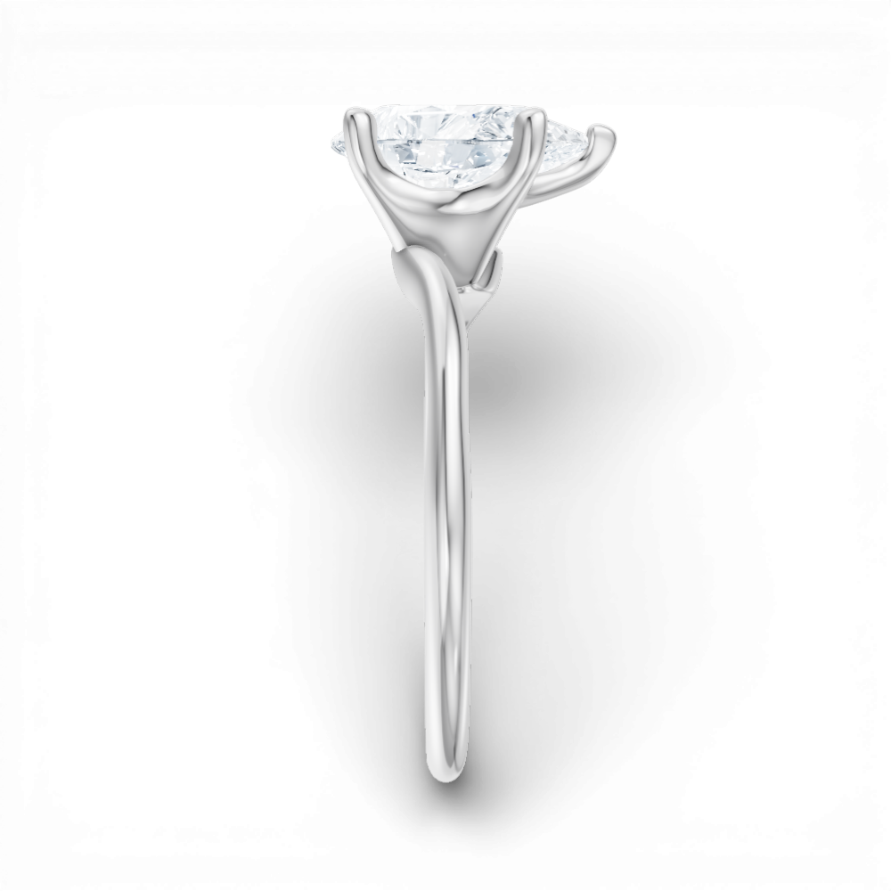 14kt white gold/18kt white gold/platinum/pear/side