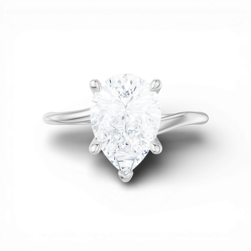 14kt white gold/18kt white gold/platinum/pear/model