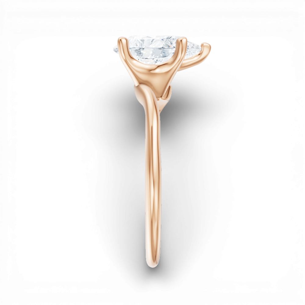 18kt rose gold/pear/side