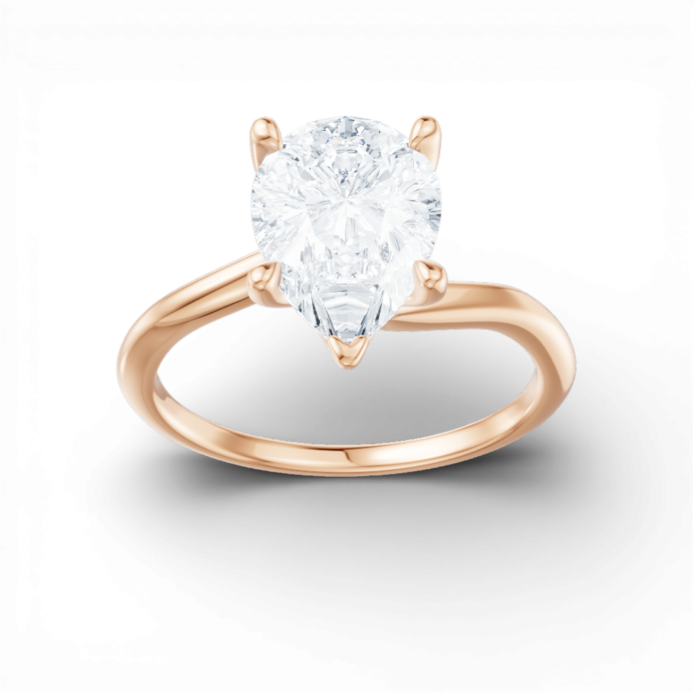 18kt rose gold/pear/measurements