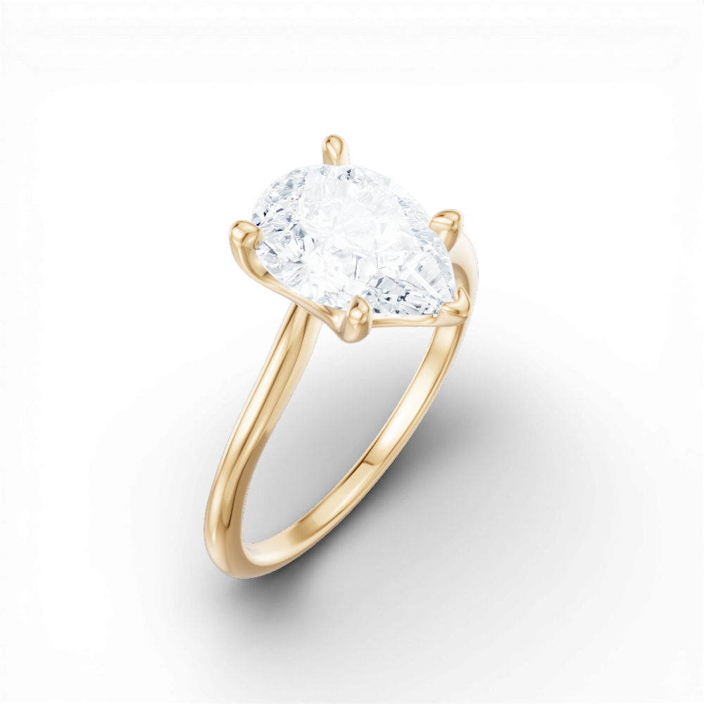 14kt yellow gold/18kt yellow gold/pear/perspective