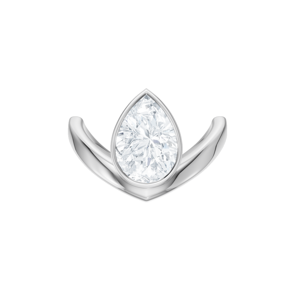 14kt white gold/18kt white gold/platinum/pear/top