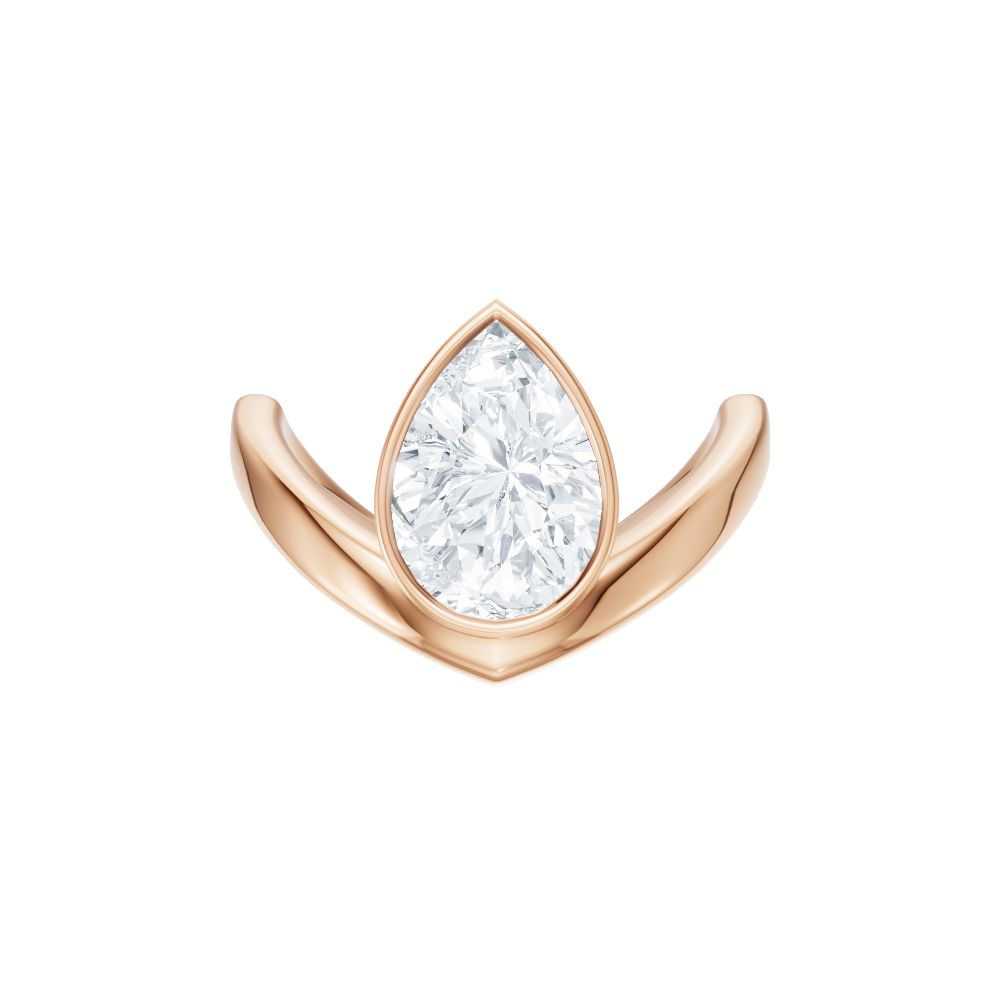 18kt rose gold/pear/top