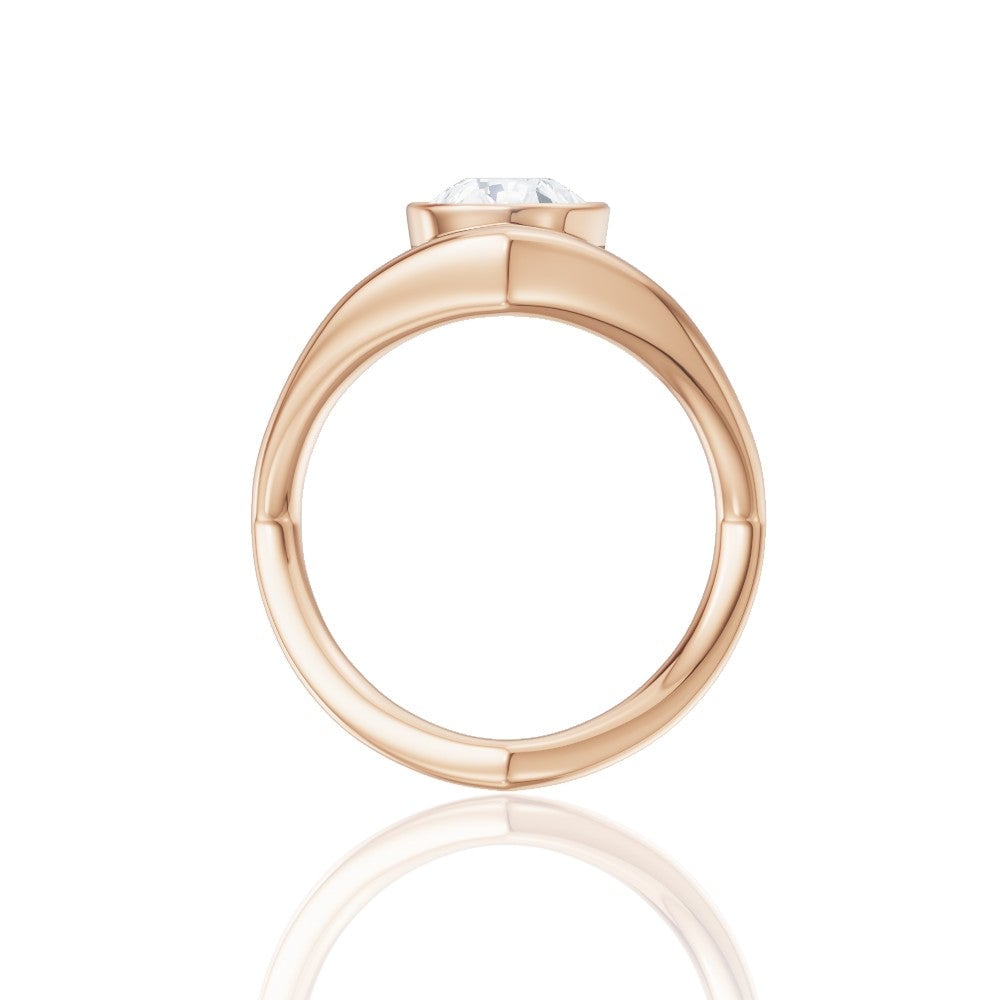 18kt rose gold/pear/side