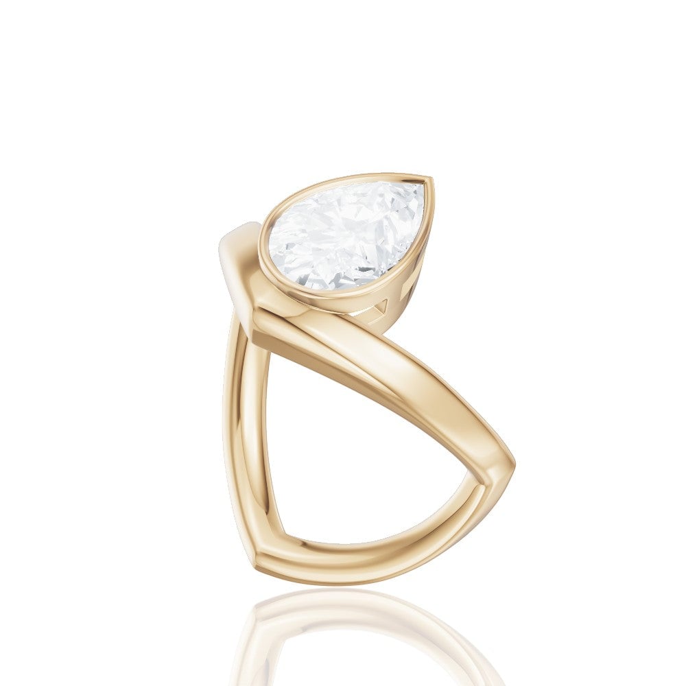 14kt yellow gold/18kt yellow gold/pear/front