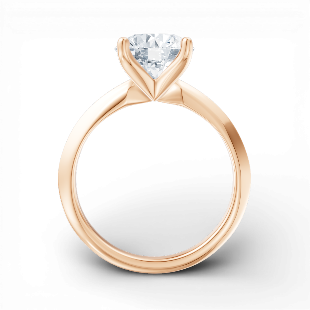 18kt rose gold/round/front