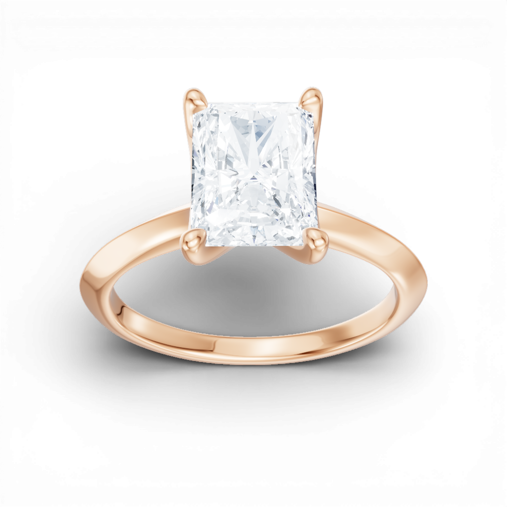 18kt rose gold/radiant/measurements