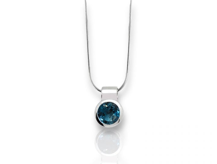 sterling silver/light blue topaz/top