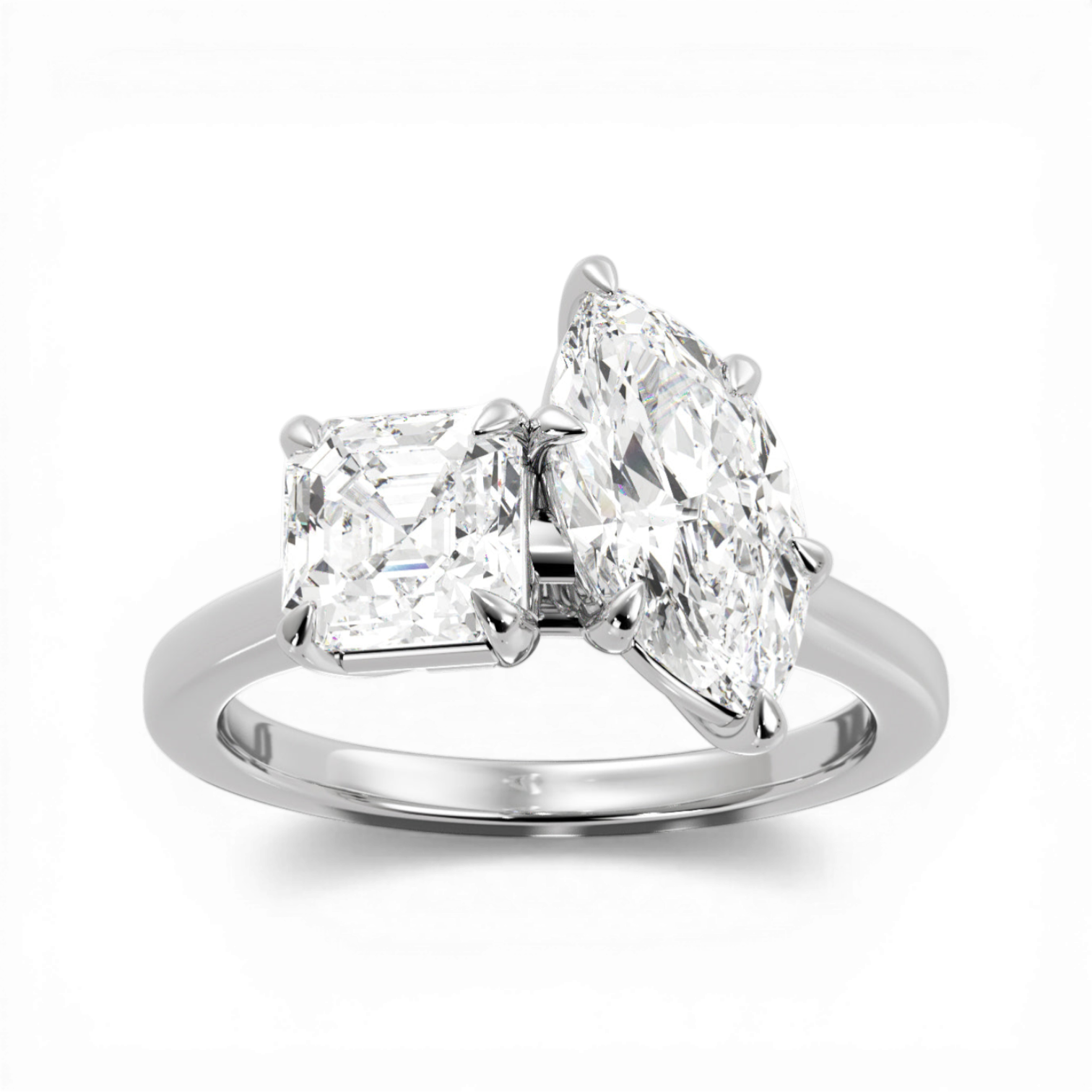 14kt white gold/18kt white gold/platinum/side