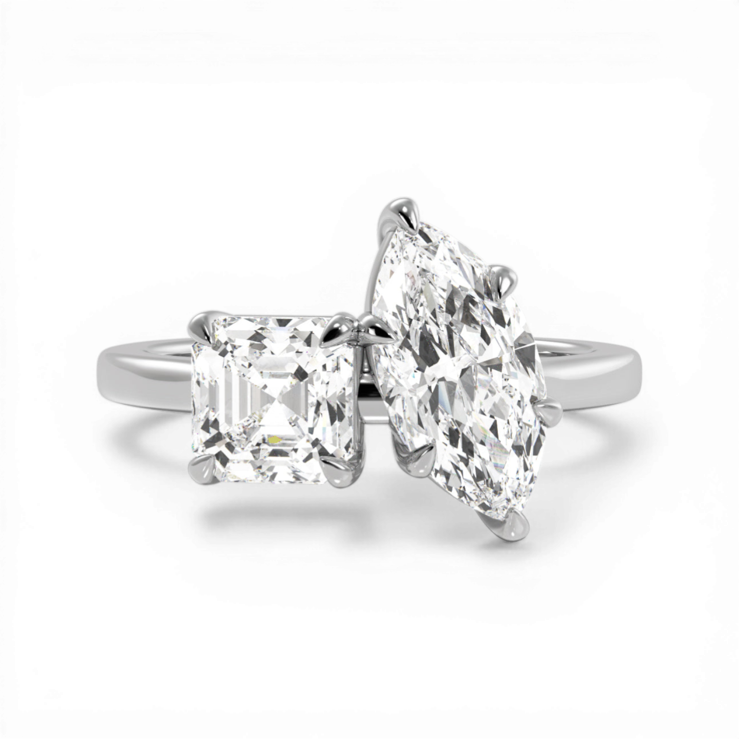 14kt white gold/18kt white gold/platinum/top