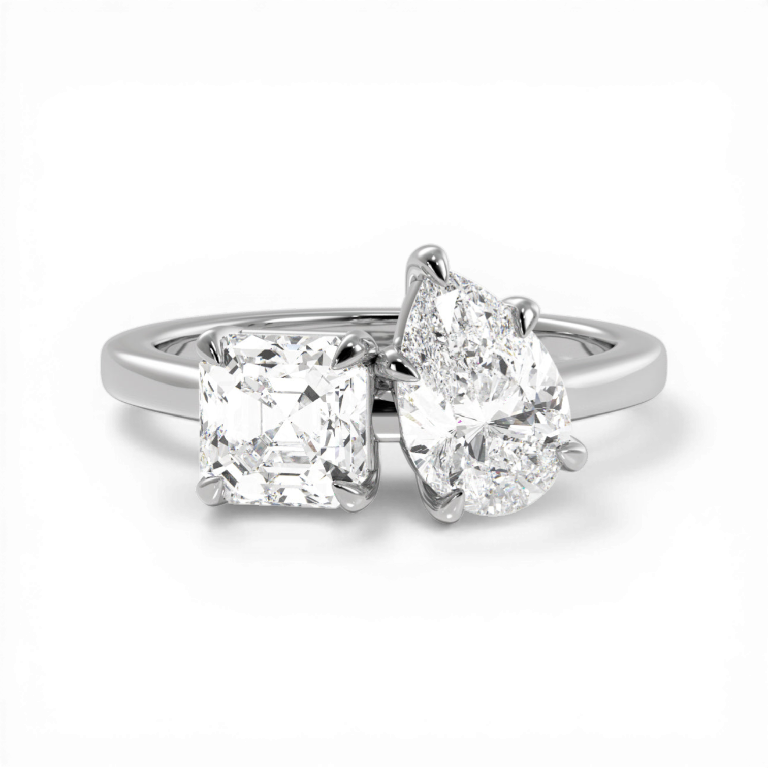 14kt white gold/18kt white gold/platinum/top