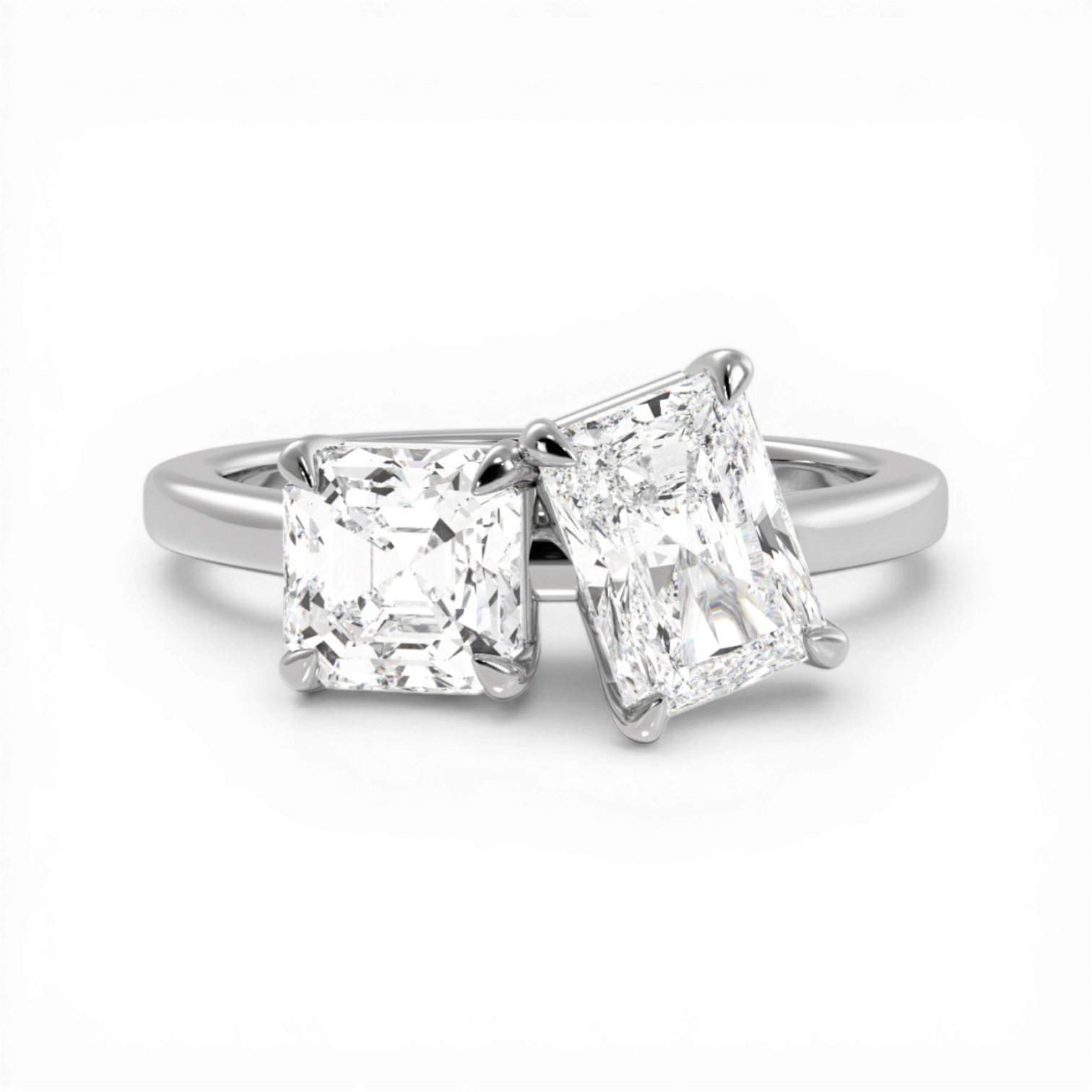 14kt white gold/18kt white gold/platinum/top