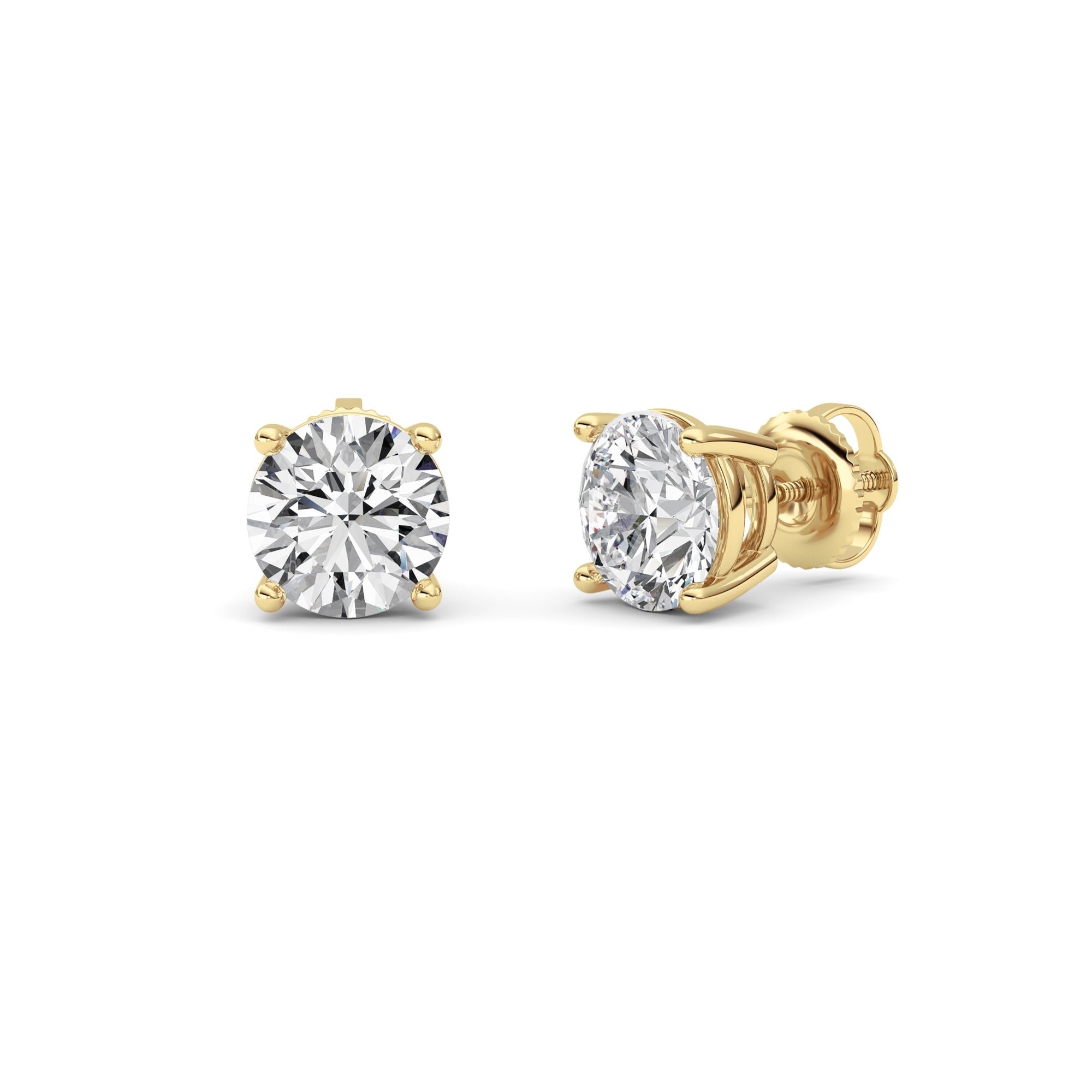 14kt yellow gold/3.00/screw-back/top
