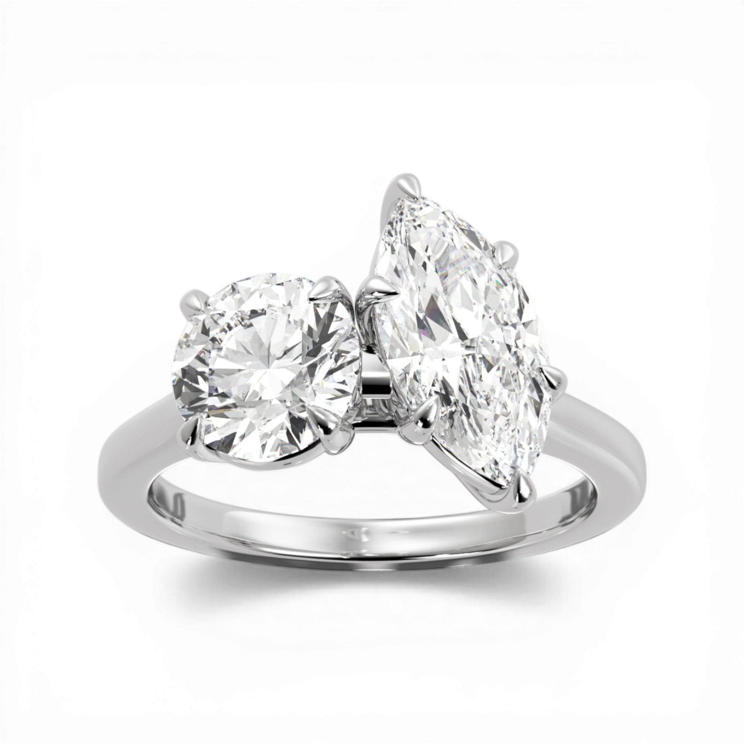 14kt white gold/18kt white gold/platinum/side