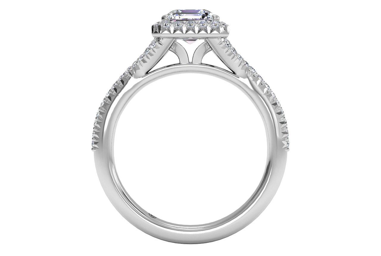 14kt white gold/18kt white gold/platinum/asscher/front