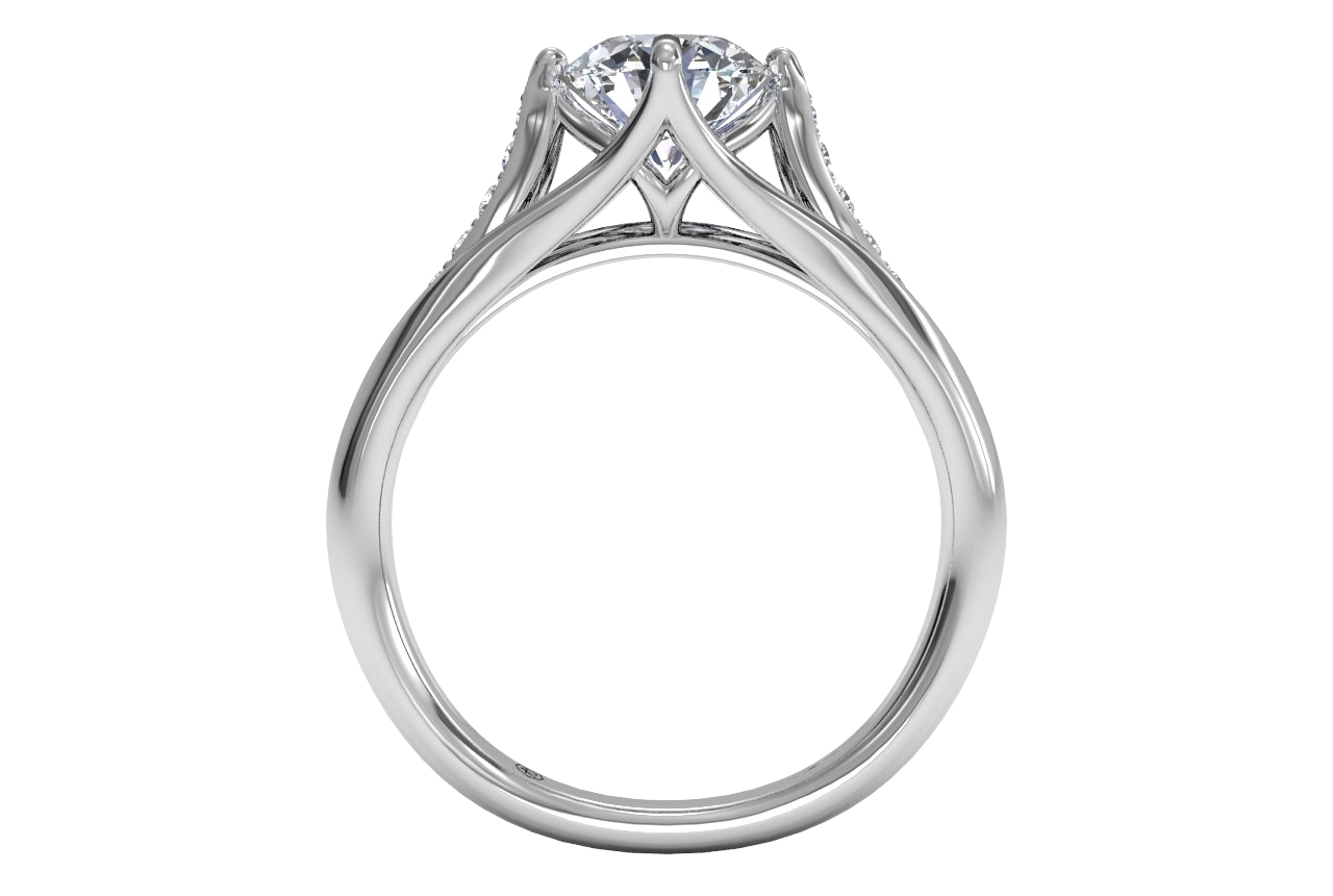 14kt white gold/18kt white gold/platinum/round/front