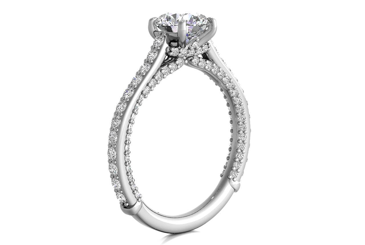 14kt White Gold / Round / Front