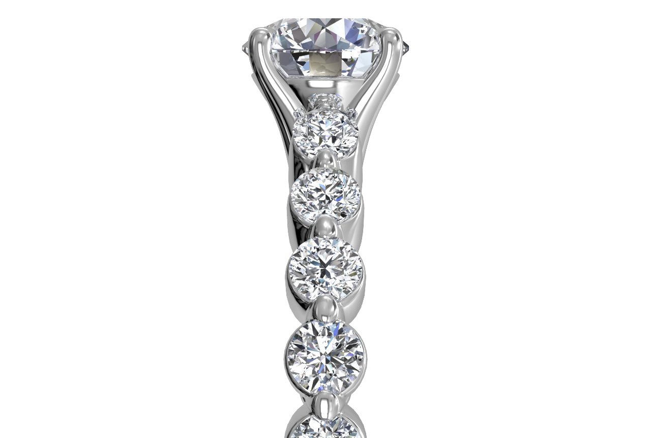 14kt White Gold /18kt white gold/platinum/Round/cushion/Side