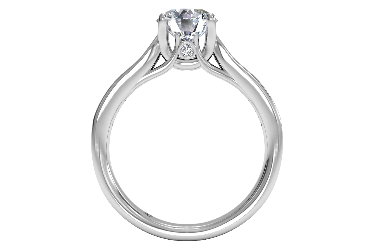 14kt White Gold / Round / Front