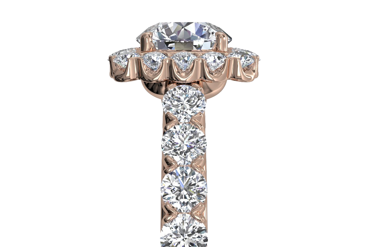 18kt rose gold/round/side