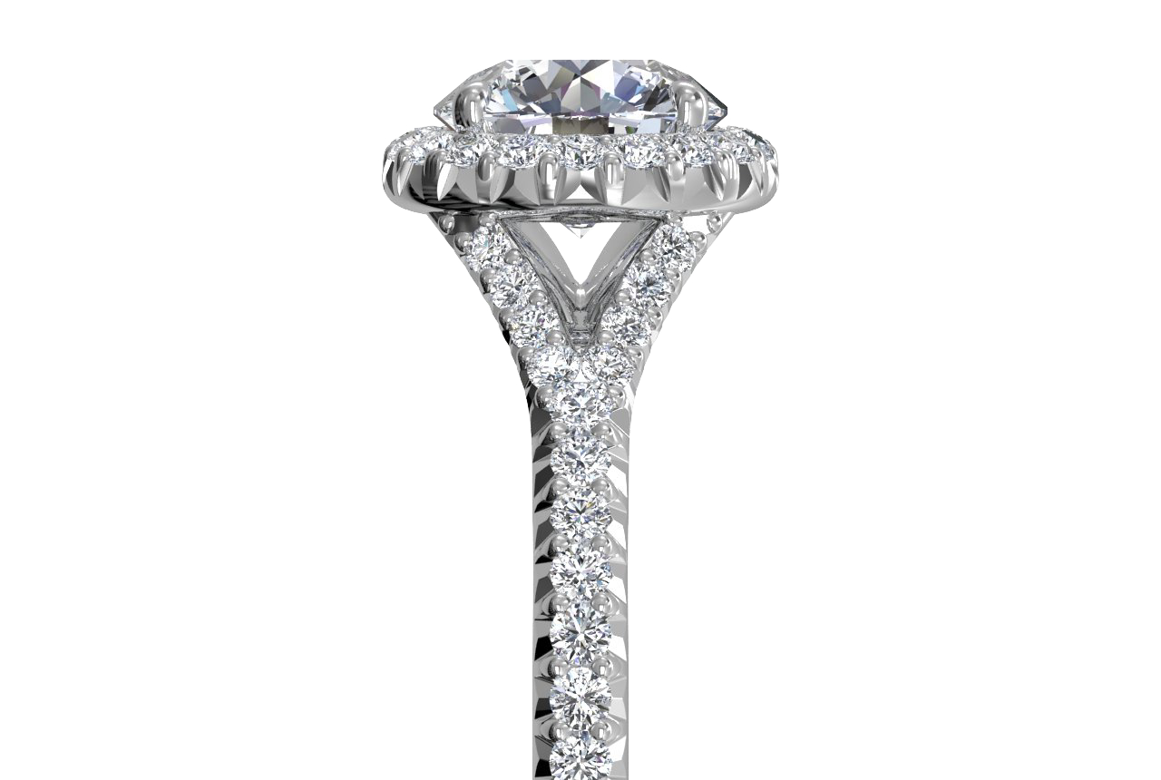 14kt white gold/18kt white gold/platinum/round/side