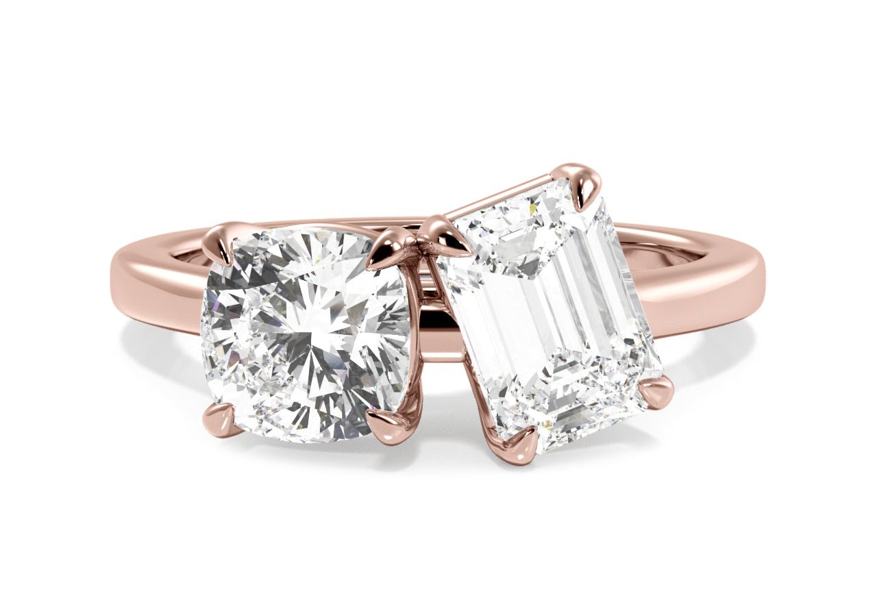 18kt rose gold/emerald/0.50 ctw/0.75 ctw/1.00 ctw/top