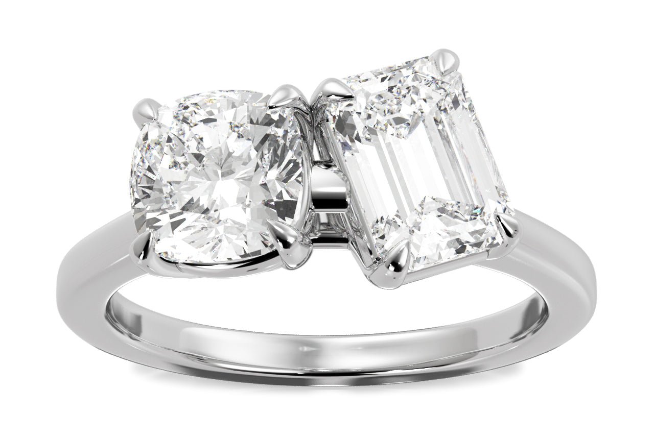 14kt white gold/18kt white gold/platinum/emerald/0.50 ctw/0.75 ctw/1.00 ctw/front