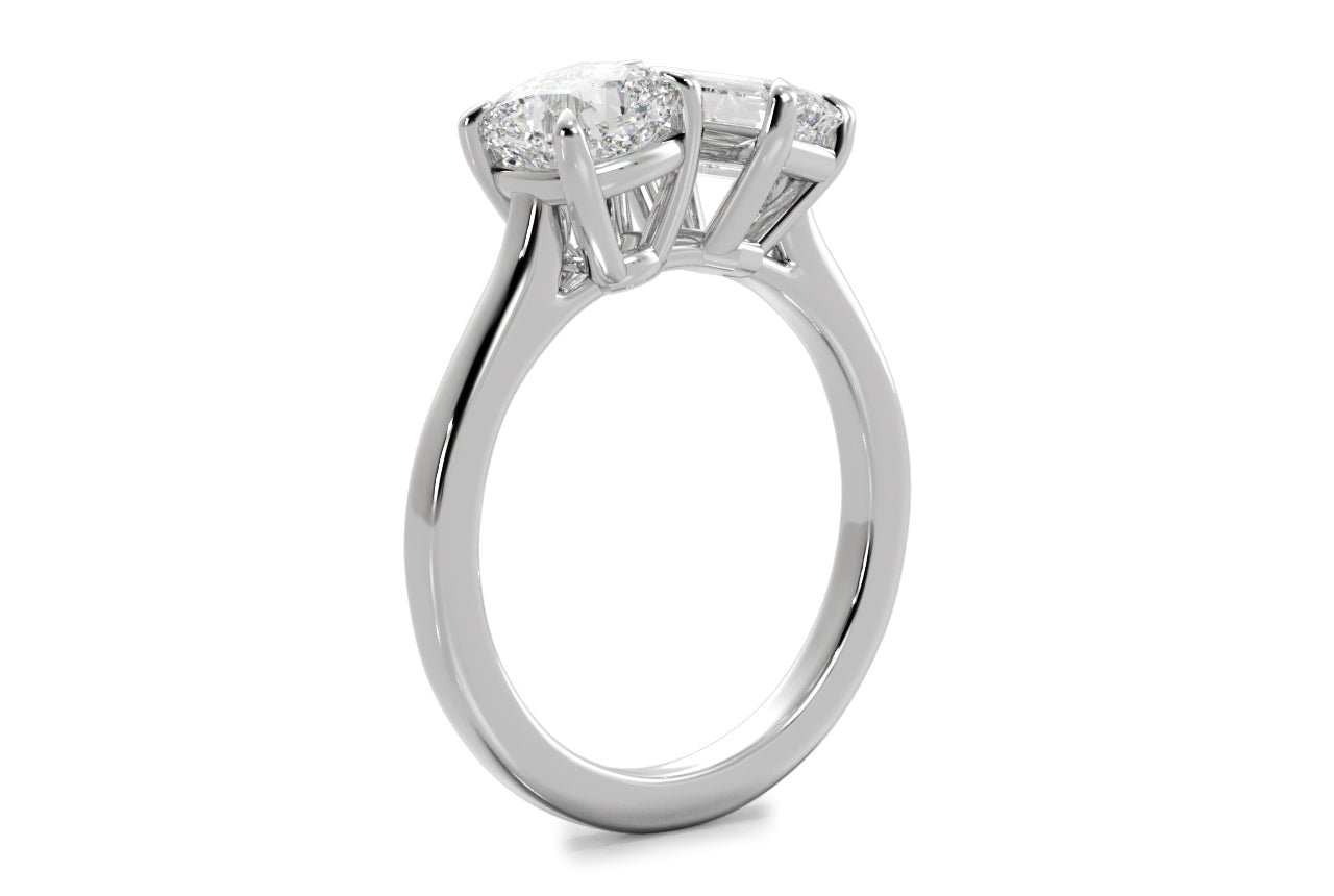 14kt white gold/18kt white gold/platinum/emerald/0.50 ctw/0.75 ctw/1.00 ctw/side