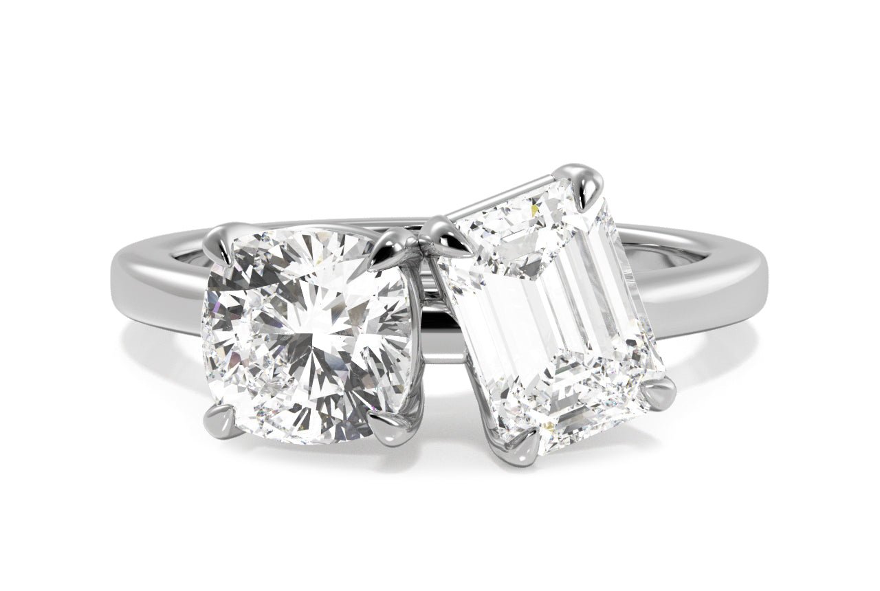 14kt white gold/18kt white gold/platinum/emerald/0.50 ctw/0.75 ctw/1.00 ctw/top