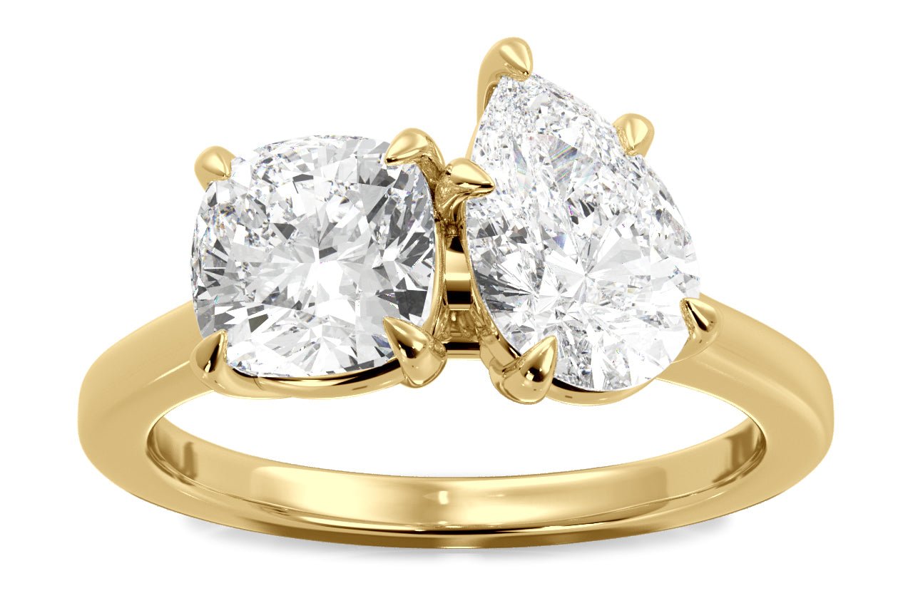 18kt yellow gold/pear/0.50 ctw/0.75 ctw/1.00 ctw/front