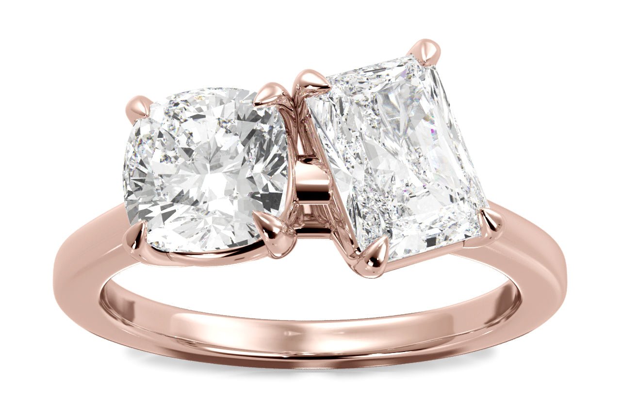 18kt rose gold/radiant/0.50 ctw/0.75 ctw/1.00 ctw/front