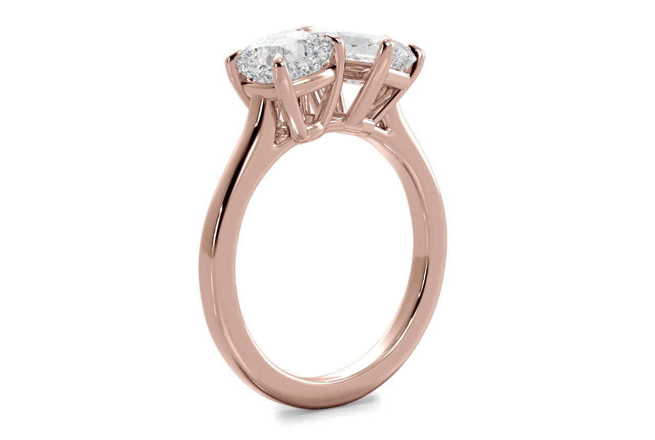 18kt rose gold/radiant/0.50 ctw/0.75 ctw/1.00 ctw/side