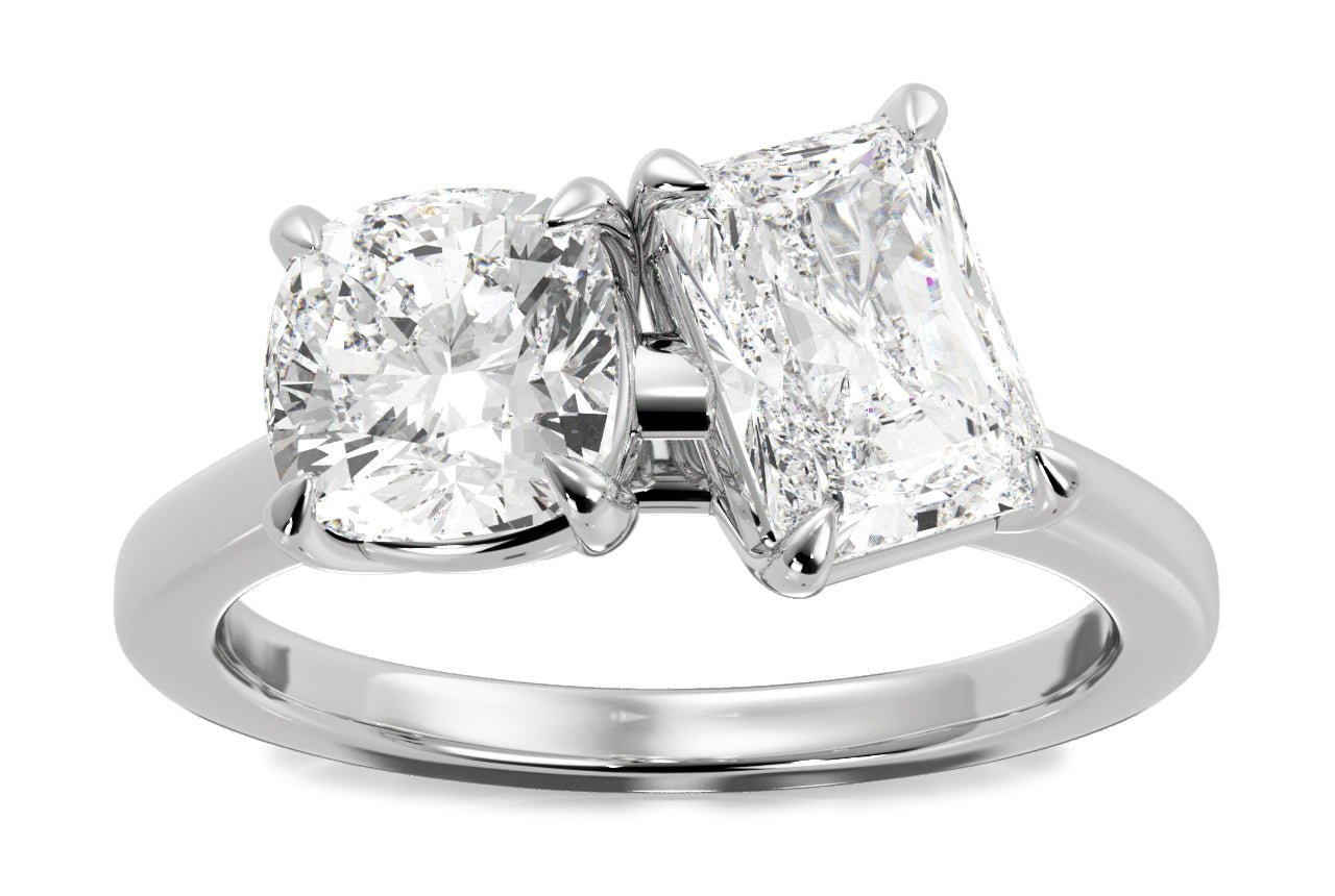 14kt white gold/18kt white gold/platinum/radiant/0.50 ctw/0.75 ctw/1.00 ctw/front