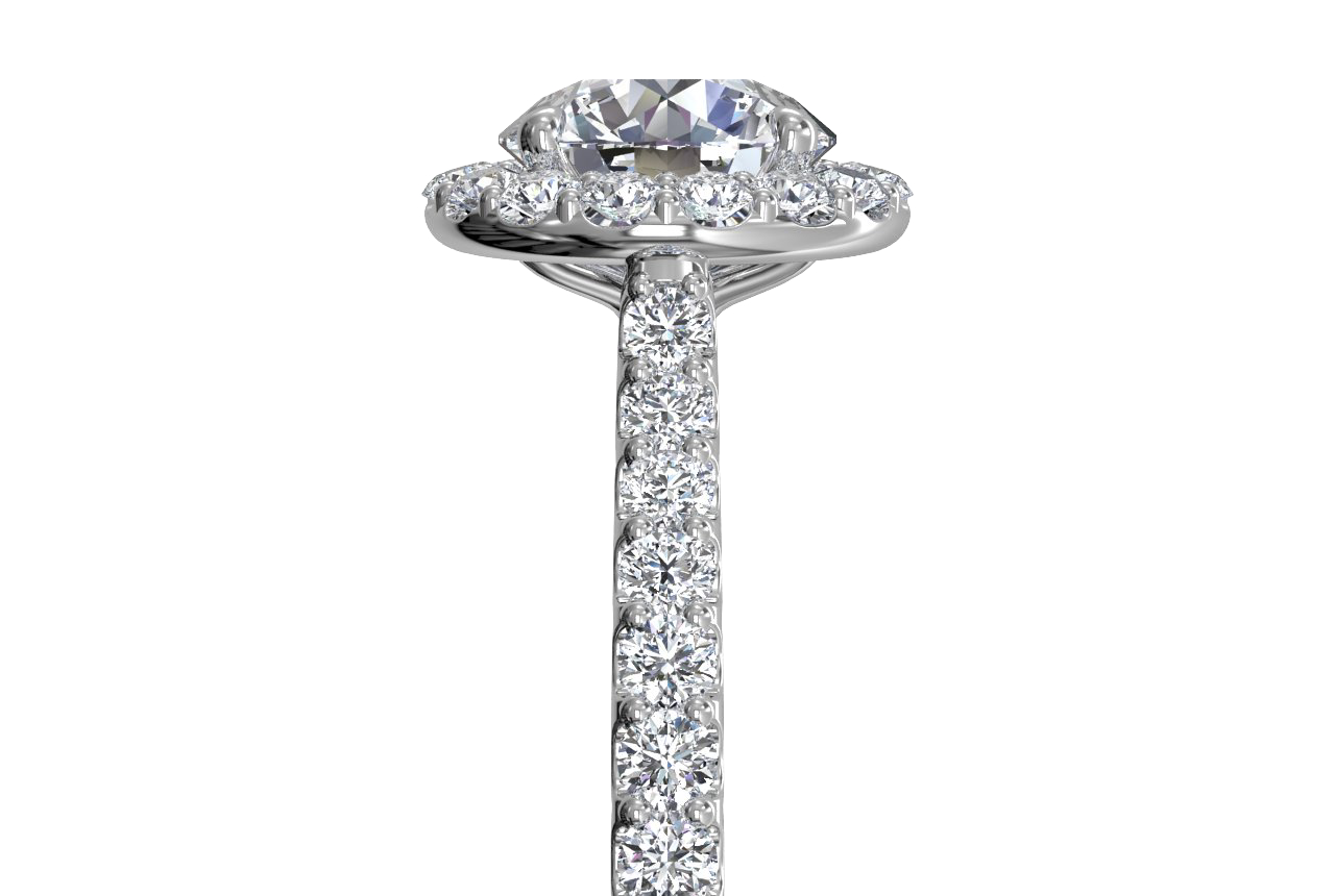 14kt white gold/18kt white gold/platinum / round / side