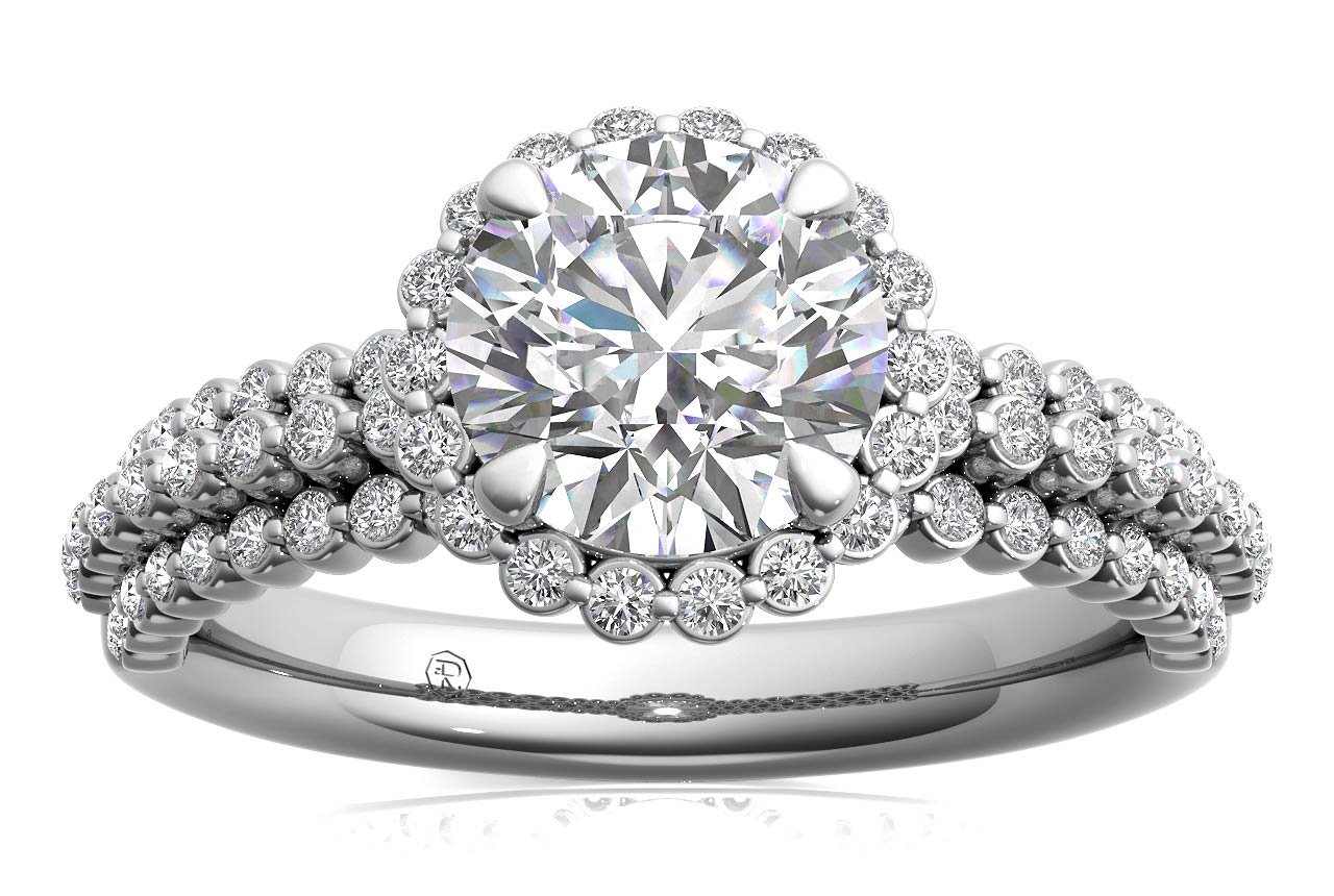 14kt white gold/18kt white gold/platinum/round/front
