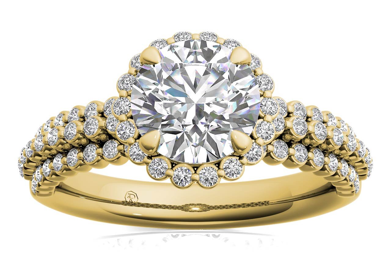 18kt yellow gold/round/front