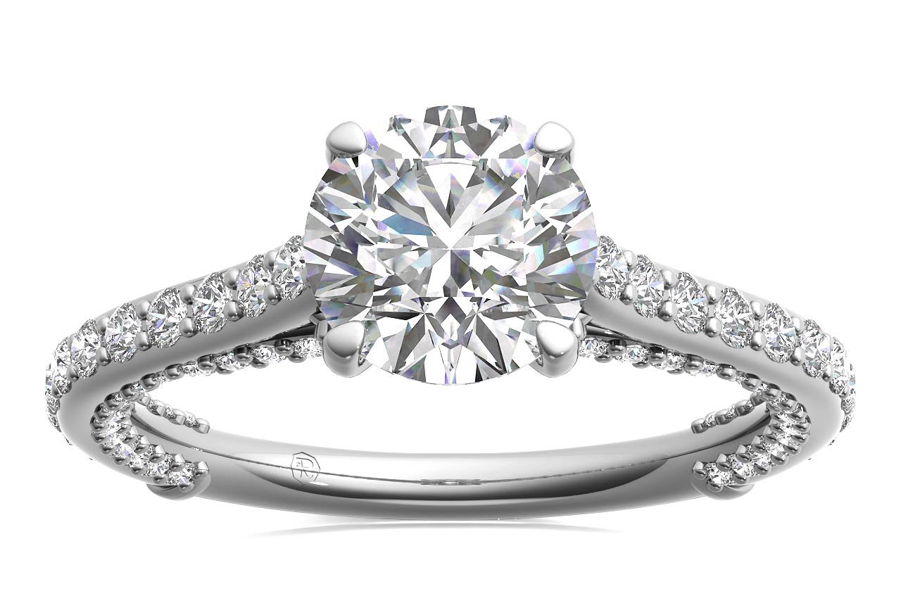 14kt white gold/18kt white gold/platinum/round/front