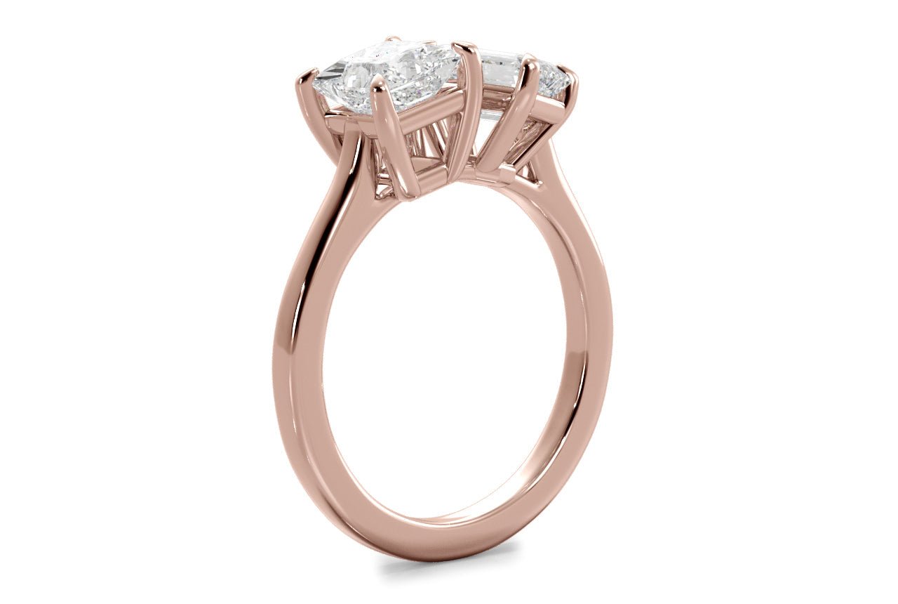 18kt rose gold/emerald/0.50 ctw/0.75 ctw/1.00 ctw/side