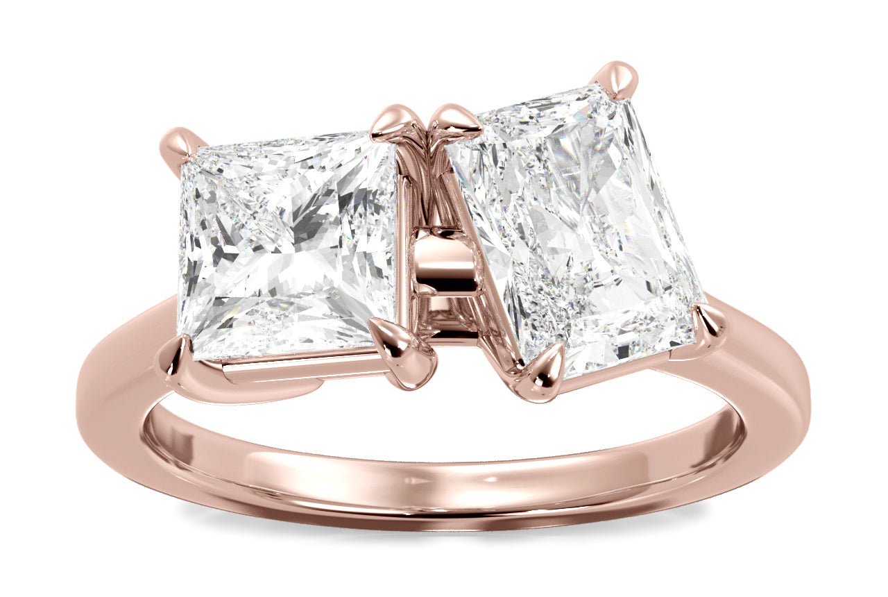 18kt rose gold/radiant/0.50 ctw/0.75 ctw/1.00 ctw/front