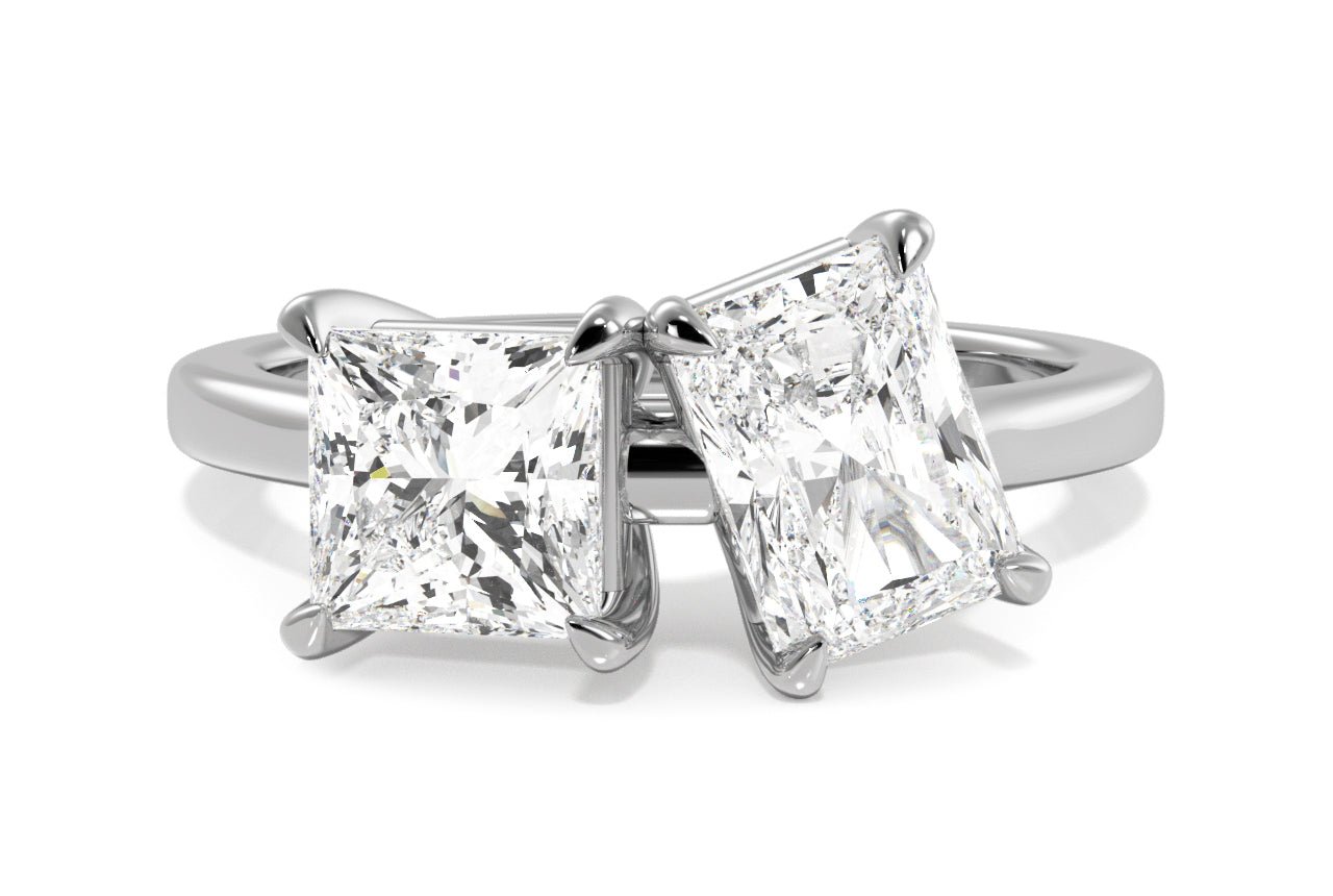 14kt white gold/18kt white gold/platinum/radiant/0.50 ctw/0.75 ctw/1.00 ctw/top