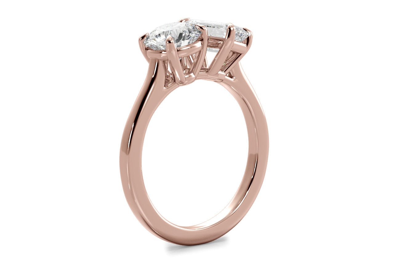 18kt rose gold/emerald/0.50 CTW/0.75 CTW/1.00 CTW/front