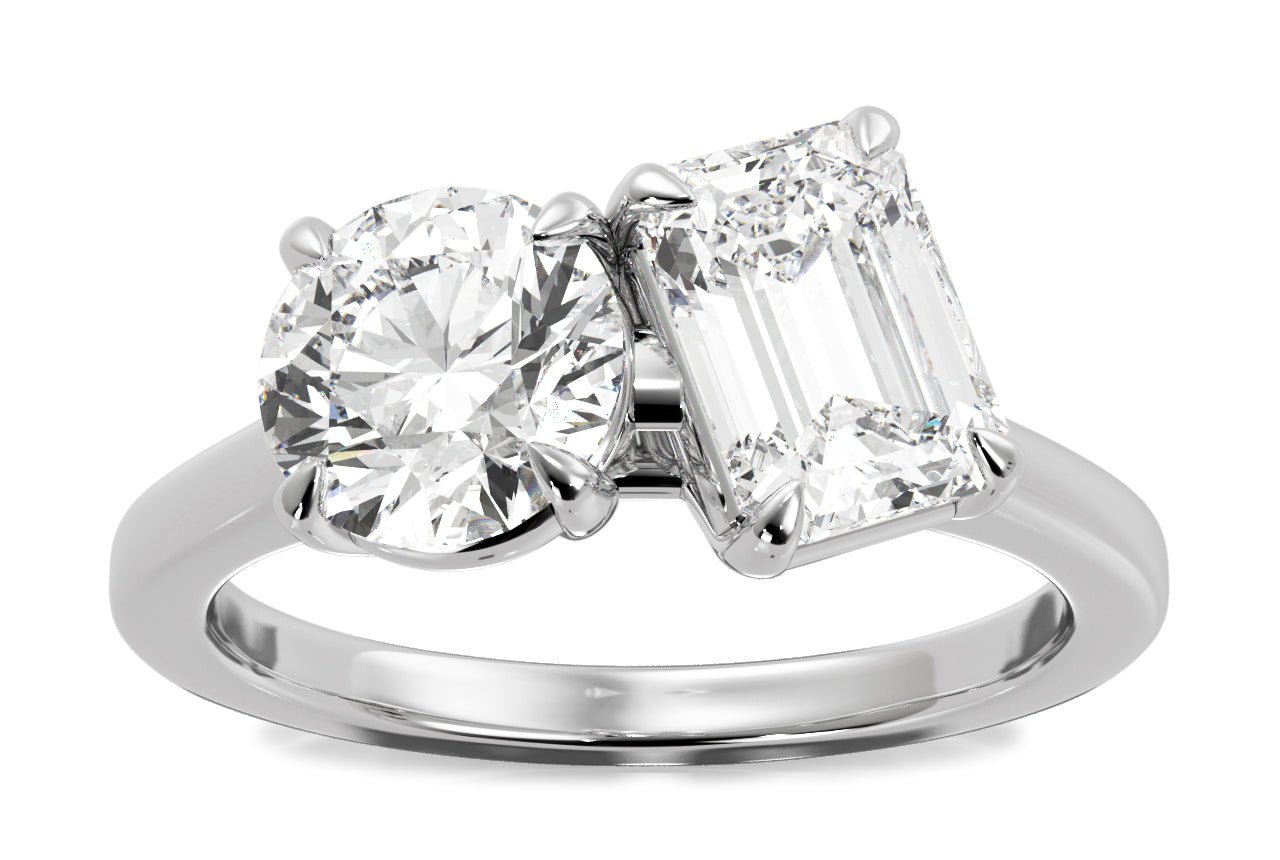 14kt white gold/18kt white gold/platinum/emerald/0.50 CTW/0.75 CTW/1.00 CTW/front