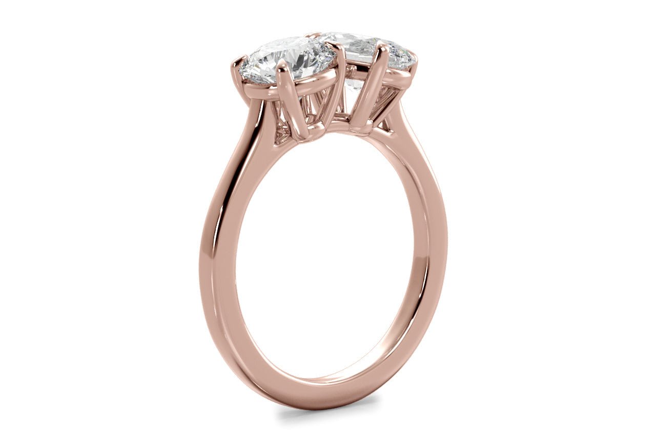 18kt rose gold/oval/side