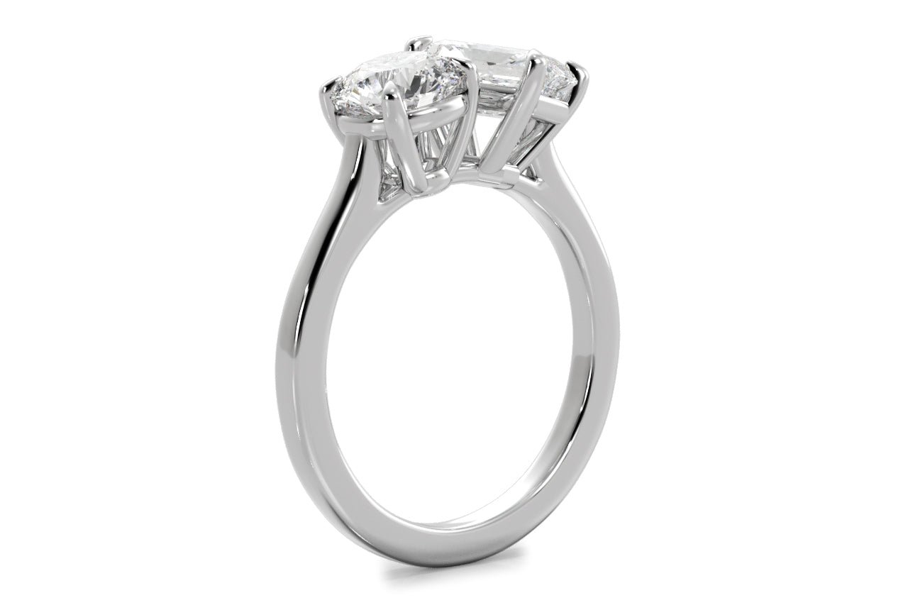 14kt white gold/18kt white gold/platinum/radiant/0.50 CTW/0.75 CTW/1.00 CTW/side