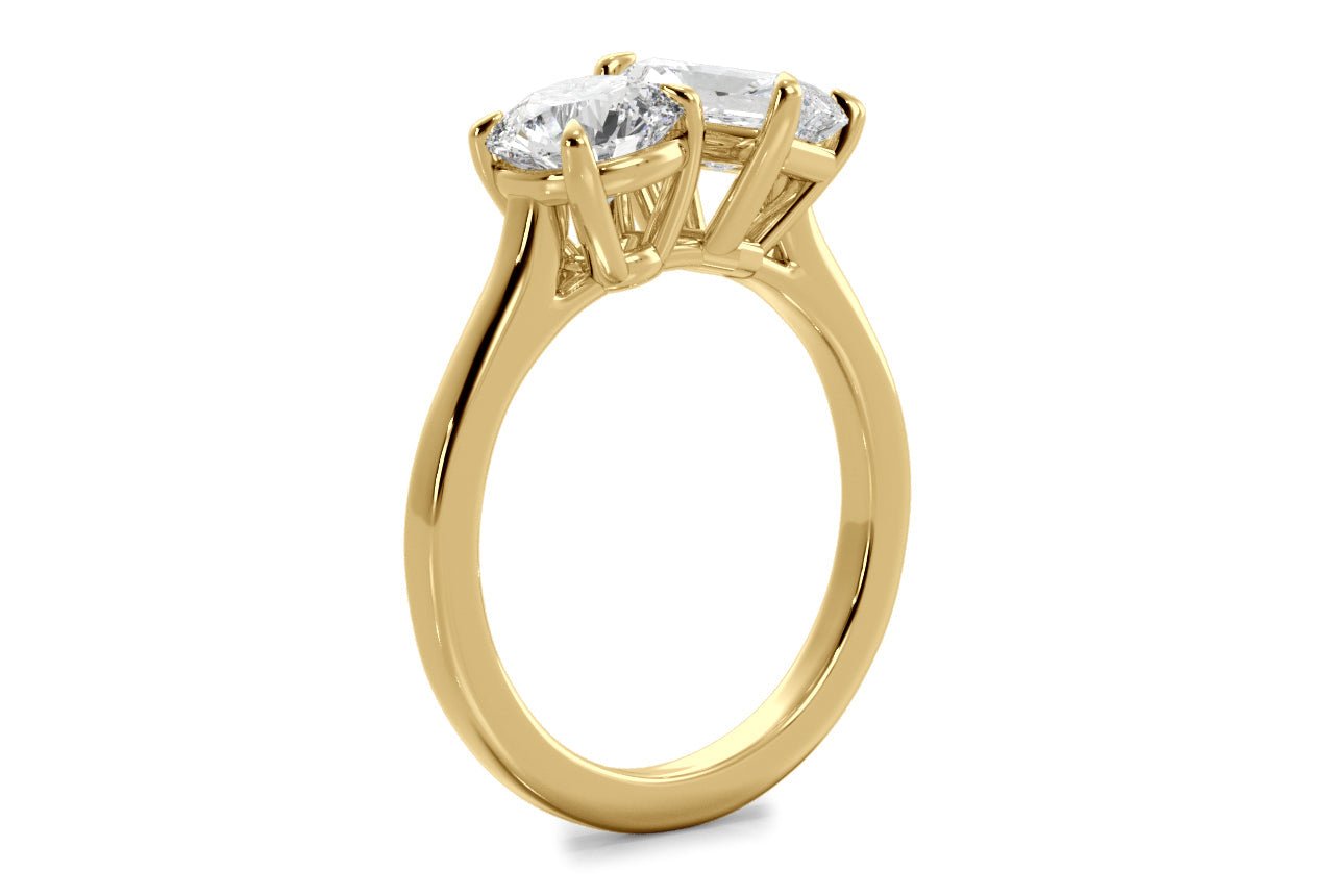 18kt yellow gold/radiant/0.50 CTW/0.75 CTW/1.00 CTW/side