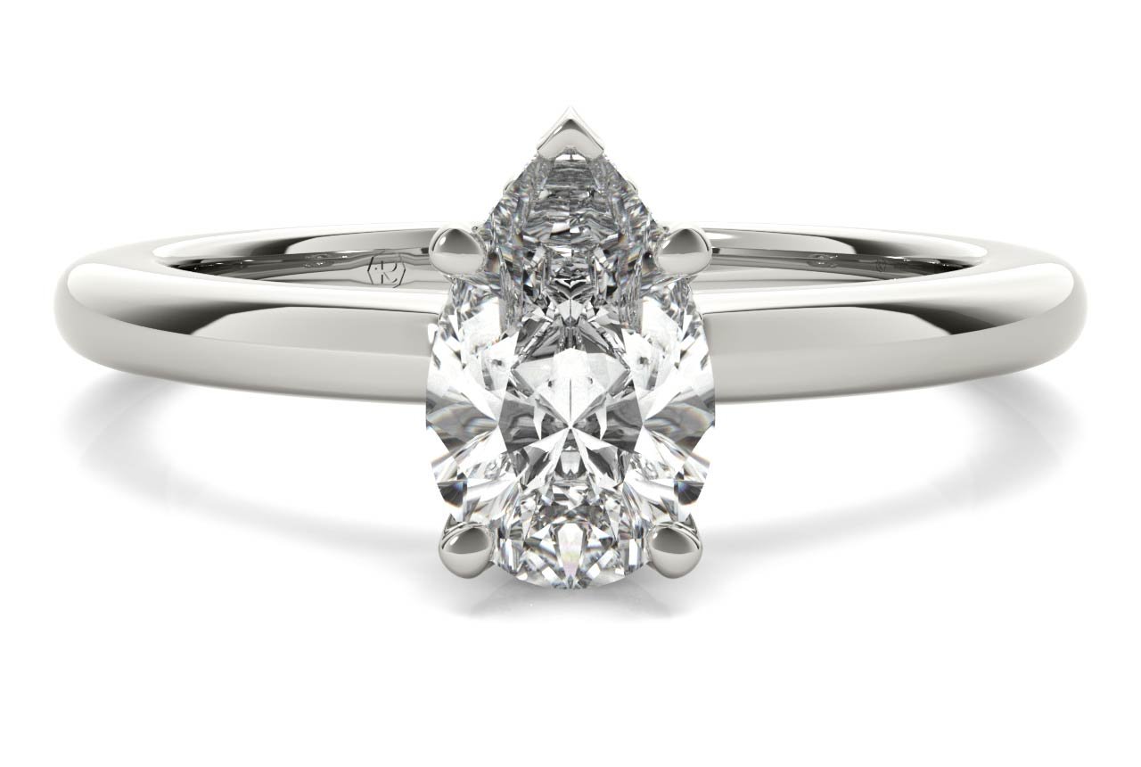 14kt White Gold/pear/top
