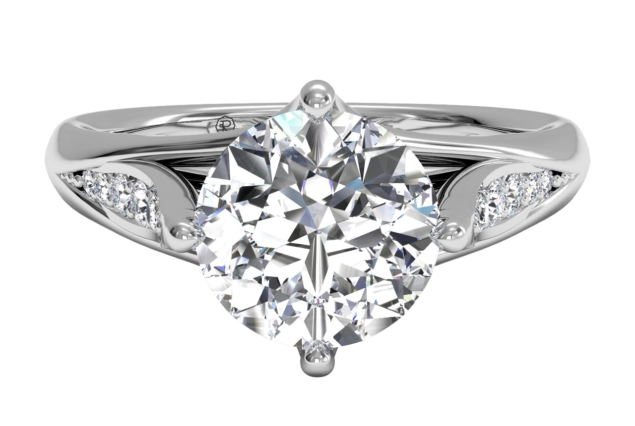 14kt White Gold/round/top
